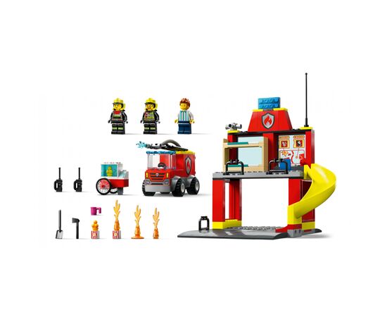 Конструктор LEGO City Пожежне депо та пожежна машина 153 деталі (60375), зображення 4 Конструктор LEGO City Пожежне депо та пожежна машина 153 деталі (60375), зображення 4