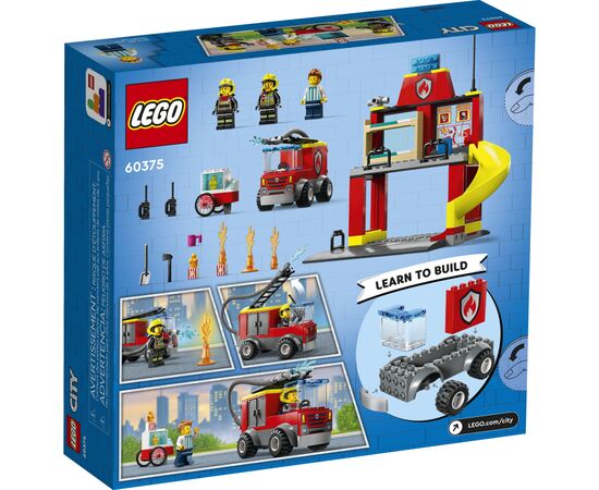 Конструктор LEGO City Пожежне депо та пожежна машина 153 деталі (60375), зображення 9 Конструктор LEGO City Пожежне депо та пожежна машина 153 деталі (60375), зображення 9