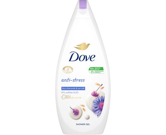Гель для душа Dove Антистресс с голубой ромашкой и овсяным молоком 750 мл (8720181215506)