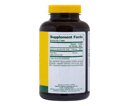 Вітамін Natures Plus Вітамін C, Vitamin C, 1000 мг, Nature's Plus, 180 таблеток (NAP-02290), зображення 2 Вітамін Natures Plus Вітамін C, Vitamin C, 1000 мг, Nature's Plus, 180 таблеток (NAP-02290), зображення 2