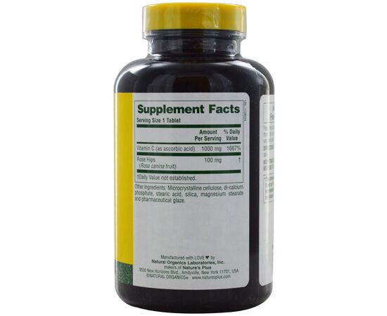 Витамин Natures Plus Витамин С 1000мг, 60 таблеток (NTP2300), изображение 2 Витамин Natures Plus Витамин С 1000мг, 60 таблеток (NTP2300), изображение 2