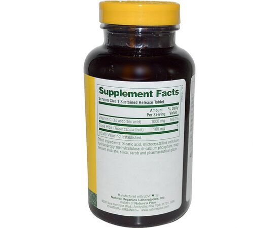 Витамин Natures Plus Витамин С Медленного Высвобождения, 1000 мг, 180 Таблеток (NTP2310), изображение 2 Витамин Natures Plus Витамин С Медленного Высвобождения, 1000 мг, 180 Таблеток (NTP2310), изображение 2