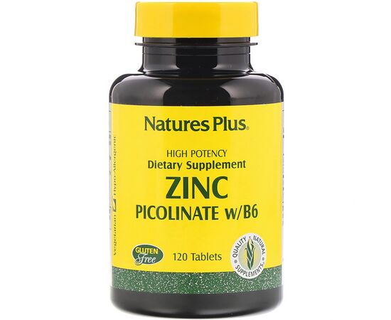 Вітамін Natures Plus Цинк Пиколинат з вітаміном B-6, 120 таблеток (NAP-03625)
