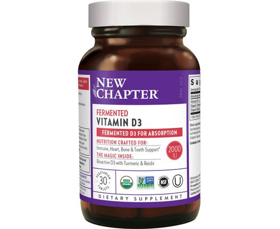 Витамин New Chapter Ферментированный витамин D3, Fermented Vitamin D3, 30 табле (NC0262)