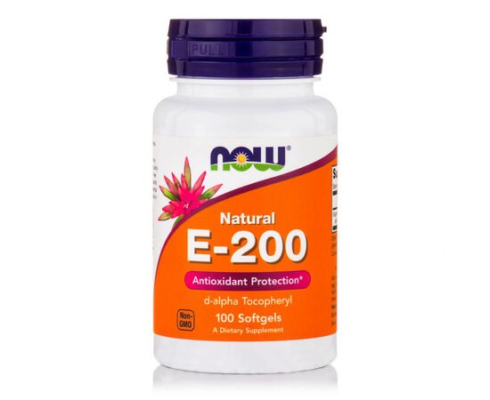 Витамин Now Foods Витамин E, Е-200, 100 желатиновых капсул (NF0825)