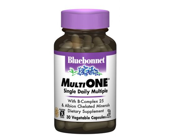 Мультивітамін Bluebonnet Nutrition Мультивітаміни з залізом, MultiONE, 30 гелевих капсул (BLB0126)