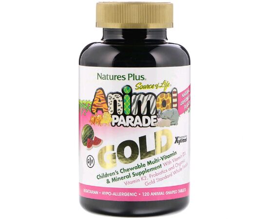 Мультивітамін Natures Plus Мультивітаміни для Дітей, Смак Кавуна, Animal Parade Gold, 1 (NAP-29938)