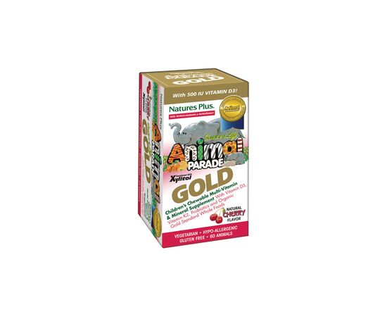 Мультивітамін Natures Plus Мультивітаміни для Дітей, Смак Вишні, Animal Parade Gold, 60 (NAP-29931)