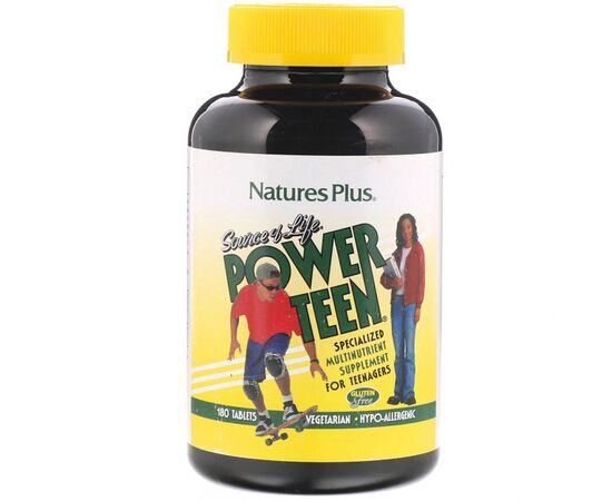 Мультивитамин Natures Plus Мультивитамины для Подростков, Source of Life, Power Teen, (NAP-29992)