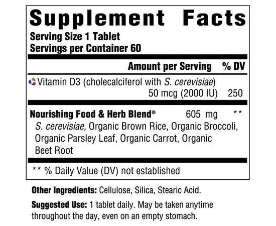 Вітамін MegaFood Вітамін D3 2000 IU, Vitamin D3, 60 таблеток (MGF-10221), зображення 2 Вітамін MegaFood Вітамін D3 2000 IU, Vitamin D3, 60 таблеток (MGF-10221), зображення 2