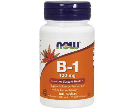 Витамин Now Foods Витамин В1 (Тиамин), Vitamin B1, 100 мг, 100 таблеток (NF0446)