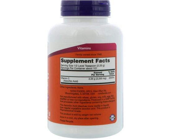 Вітамін Now Foods Вітамін С, Кристали, Vitamin C Crystals, 8 oz (227 гр) (NOW-00790), зображення 2