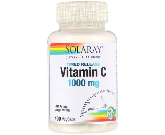 Витамин Solaray Витамин С Двухфазного Высвобождения, Vitamin C, 1000 мг, 10 (SOR-04450)