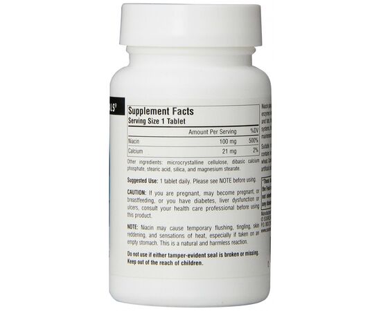 Витамин Source Naturals Ниацин (В3) 100мг, 250 таблеток (SNS-00502), изображение 2 Витамин Source Naturals Ниацин (В3) 100мг, 250 таблеток (SNS-00502), изображение 2
