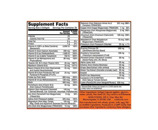 Мультивитамин Now Foods Мультивитамины для Женщин Eve, 90 желатиновых капсул (NF3802), изображение 2 Мультивитамин Now Foods Мультивитамины для Женщин Eve, 90 желатиновых капсул (NF3802), изображение 2