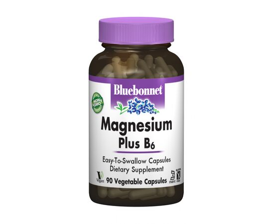 Минералы Bluebonnet Nutrition Магний + Витамин В6, 90 гелевых капсул (BLB-00735)