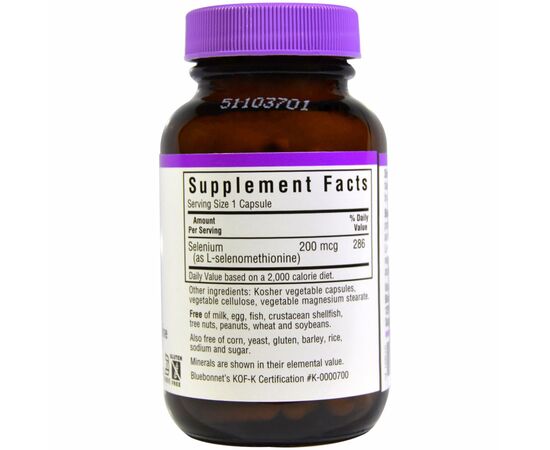 Минералы Bluebonnet Nutrition Селен 200мкг, 90 гелевых капусул (BLB-00736), изображение 2 Минералы Bluebonnet Nutrition Селен 200мкг, 90 гелевых капусул (BLB-00736), изображение 2