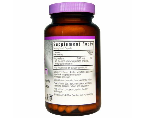 Минералы Bluebonnet Nutrition Хелатный Буферный Магний 200мг, Albion, 120 гелевых капсул (BLB-00673), изображение 2 Минералы Bluebonnet Nutrition Хелатный Буферный Магний 200мг, Albion, 120 гелевых капсул (BLB-00673), изображение 2