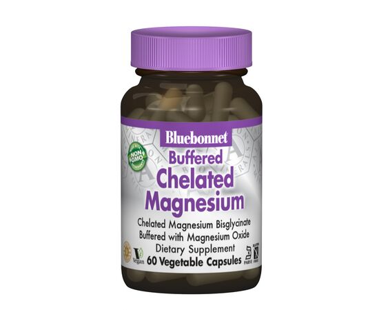 Минералы Bluebonnet Nutrition Хелатный Буферный Магний 200мг, Albion, 60 гелевых капсул (BLB-00672)