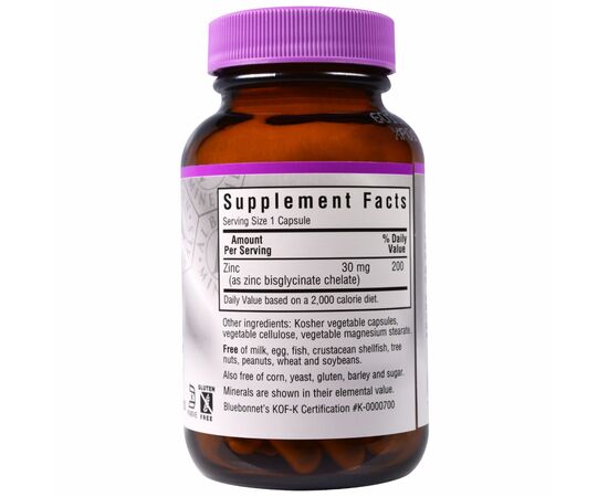 Минералы Bluebonnet Nutrition Хелатный Цинк, Albion, 90 гелевых капсул (BLB-00680), изображение 2 Минералы Bluebonnet Nutrition Хелатный Цинк, Albion, 90 гелевых капсул (BLB-00680), изображение 2