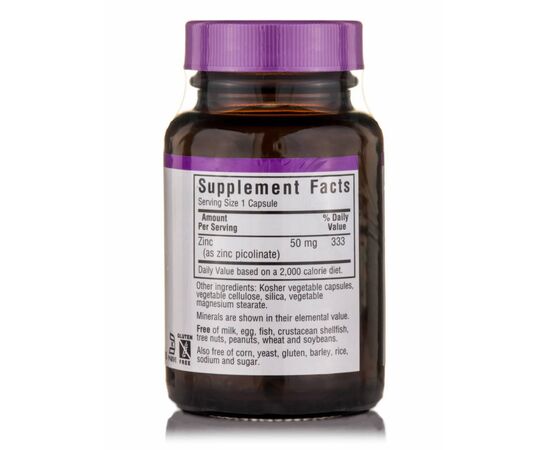 Минералы Bluebonnet Nutrition Цинк Пиколинат 50мг, 50 гелевых капсул (BLB-00738), изображение 2 Минералы Bluebonnet Nutrition Цинк Пиколинат 50мг, 50 гелевых капсул (BLB-00738), изображение 2