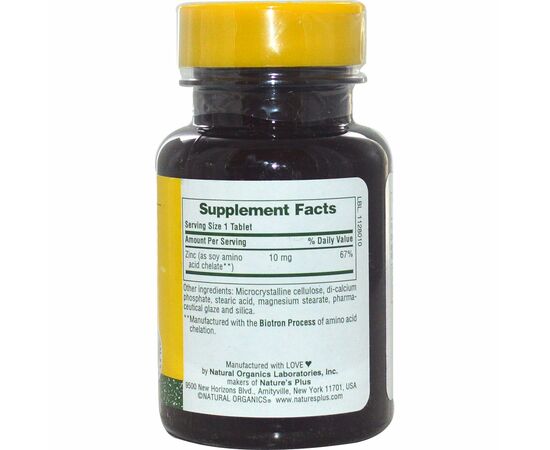 Минералы Natures Plus Цинк 10мг, 90 таблеток (NAP-03630), изображение 2 Минералы Natures Plus Цинк 10мг, 90 таблеток (NAP-03630), изображение 2