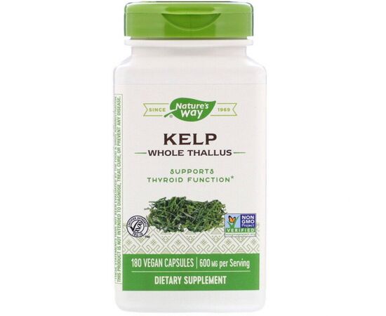 Трави Nature's Way Ламінарія, Kelp, 600 мг, 180 капсул (NWY-14508)