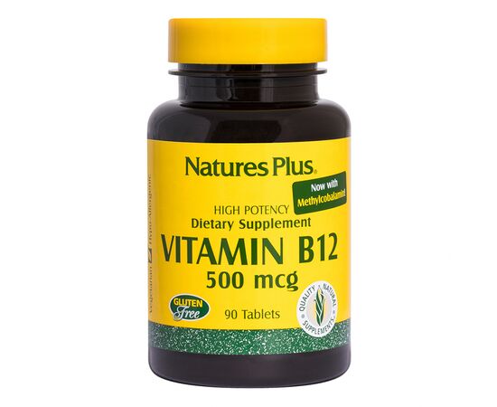 Витамин Natures Plus Витамин B-12 (Метилкобаламин), Nature's Plus, 500 мкг, 90 Та (NTP1710)