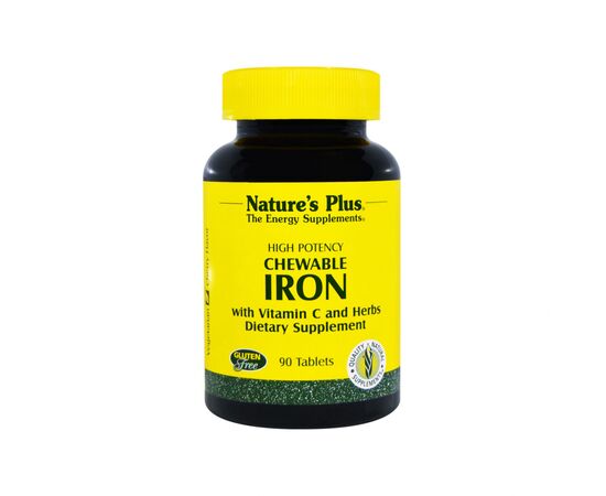 Минералы Natures Plus Железо с Витамином С, Chewable Iron, 90 жевательных таблето (NAP-03421)