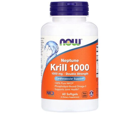 Жирні кислоти Now Foods Крилевий Жир 1000мг, Neptune Krill 1000, Double Strength, 60 (NOW-01627)