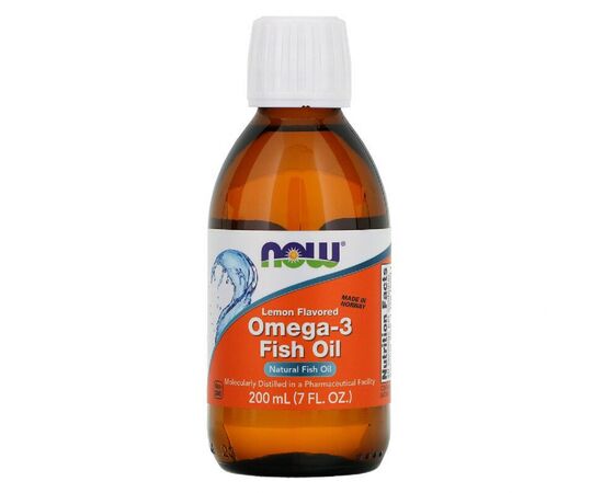 Жирні кислоти Now Foods Омега 3 зі смаком лимона, Omega 3, 200 мл (7 рідких унцій) (NOW-01659)