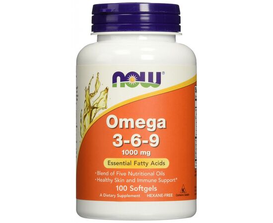 Жирные кислоты Now Foods Омега 3-6-9 1000мг, 100 желатиновых капсул (NF1835)