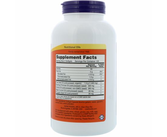 Жирні кислоти Now Foods Омега 3-6-9 1000мг, 250 желатинових капсул (NOW-01837), зображення 2 Жирні кислоти Now Foods Омега 3-6-9 1000мг, 250 желатинових капсул (NOW-01837), зображення 2