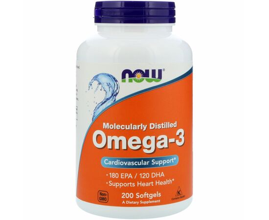Жирні кислоти Now Foods Омега-3 1000 мг, 200 желатинових капсул (NOW-01652)