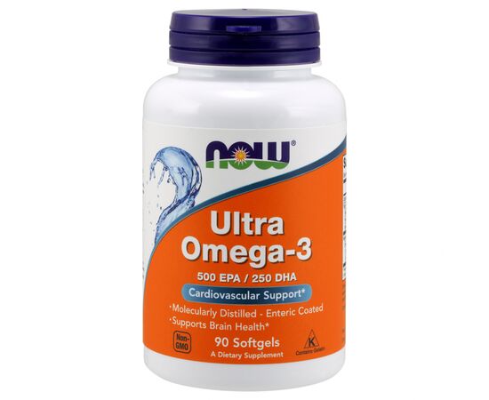 Жирные кислоты Now Foods Ультра Омега-3, Ultra Omega-3, 90 желатиновых капсул (NOW-01661)