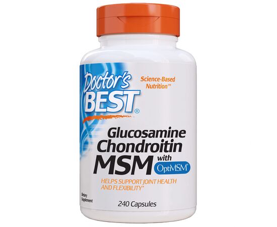 Вітамінно-мінеральний комплекс Doctor's Best Глюкозамін & Хондроитин & МСМ, OptiMSM, 240 капсул (DRB-00081)