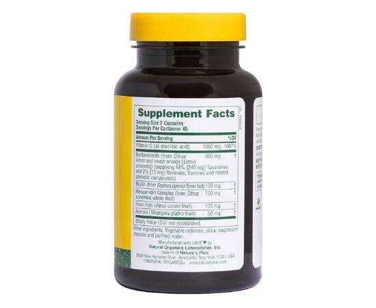 Витаминно-минеральный комплекс Natures Plus Супер Комплекс Витамина С 1000 мг, Биофлавоноиды 500 мг, Sup (NTP2483), изображение 2 Витаминно-минеральный комплекс Natures Plus Супер Комплекс Витамина С 1000 мг, Биофлавоноиды 500 мг, Sup (NTP2483), изображение 2