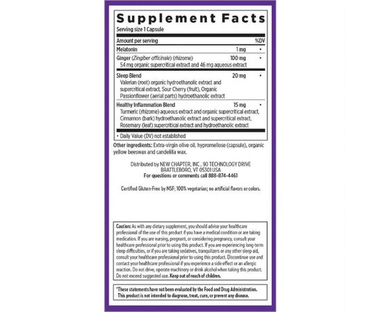 Вітамінно-мінеральний комплекс New Chapter Спокійний безболісний сон, Restful Sleep + Pain Relief, 30 в (NCR-90343), зображення 2 Вітамінно-мінеральний комплекс New Chapter Спокійний безболісний сон, Restful Sleep + Pain Relief, 30 в (NCR-90343), зображення 2