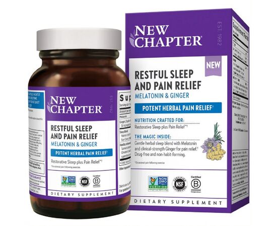 Вітамінно-мінеральний комплекс New Chapter Спокійний безболісний сон, Restful Sleep + Pain Relief, 30 в (NCR-90343)