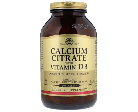 Вітамінно-мінеральний комплекс Solgar Цитрат Кальція + Вітамін D3, Calcium Citrate with Vitamin D3 (SOL-00432)
