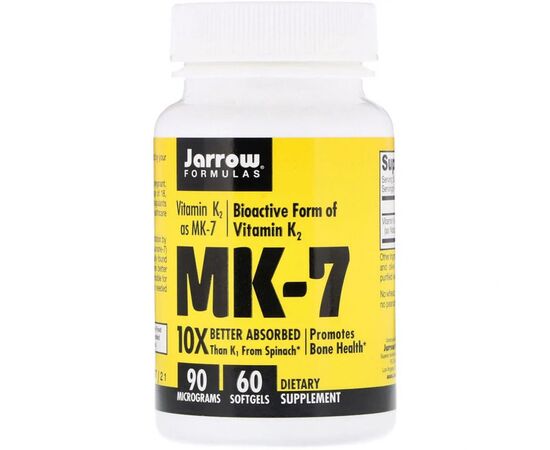 Вітамін Jarrow Formulas Вітамін К2 в Формі МК-7, Vitamin K2 as MK-7, 90 мкг, 60 капс (JRW-30001)