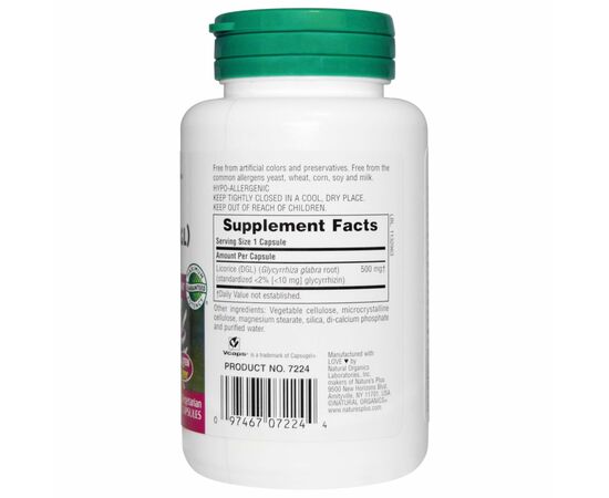 Травы Natures Plus Лакрица 500мг, Herbal Actives, 60 гелевых капсул (NAP-07224), изображение 2 Травы Natures Plus Лакрица 500мг, Herbal Actives, 60 гелевых капсул (NAP-07224), изображение 2