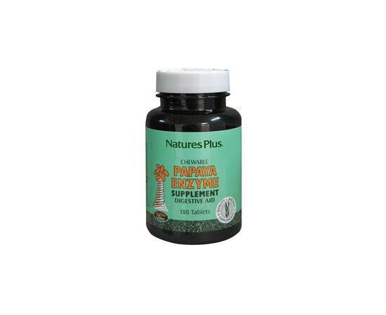 Травы Natures Plus Ферменты Папаи, 180 жевательных таблеток (NTP4460)