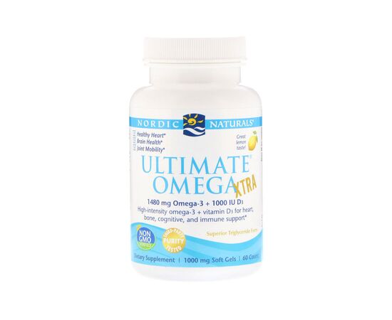 Жирные кислоты Nordic Naturals Рыбий Жир, Вкус Лимона, Ultimate Omega, Lemon, 1000 мг, 60 (NOR-01799)