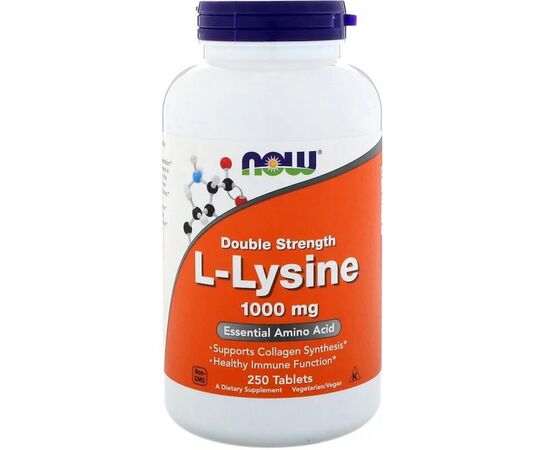 Вітамін Now Foods L-Лізин, L-Lysin, 1000 мг, 250 таблеток (NF0123)