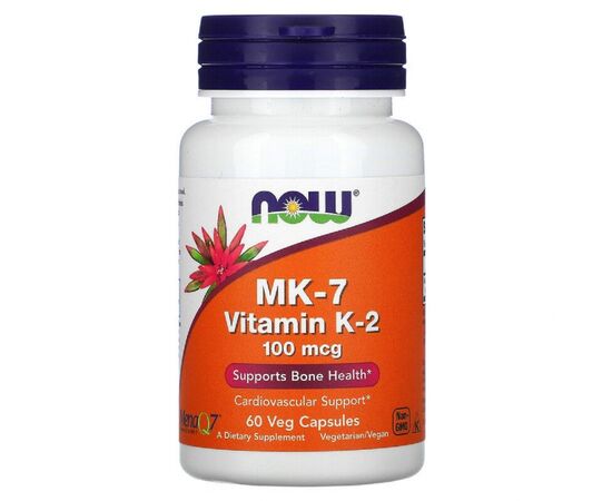Витамин Now Foods Витамин К-2, K-2 (MK7), 100 мкг, 60 вегетарианских капсул (NOW-00992)