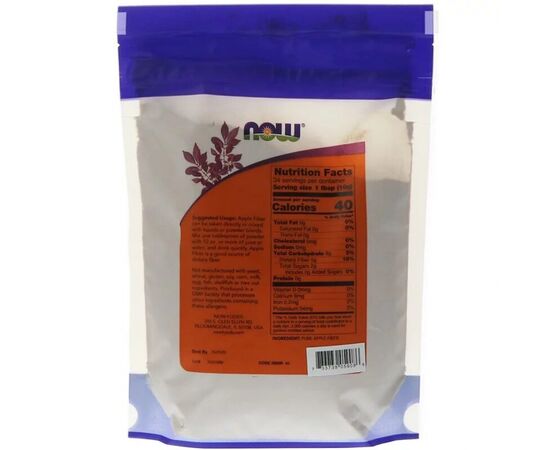Витамин Now Foods Чистая яблочная клетчатка, Pure Apple Fiber, Порошок, 340 г (NOW-05908), изображение 2 Витамин Now Foods Чистая яблочная клетчатка, Pure Apple Fiber, Порошок, 340 г (NOW-05908), изображение 2