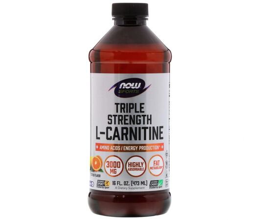 Вітамін Now Foods L-Карнітин, 3000 мг, Рідкий з цитрусовим смаком, L-Carnitine (NOW-00064)