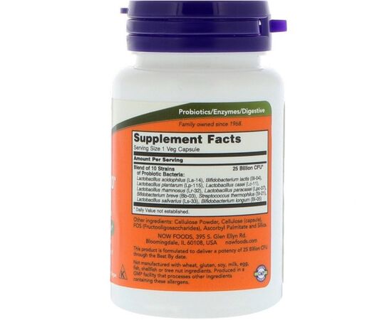 Пробиотики Now Foods Пробиотики Для Пищеварения, Probiotic-10, 25 Billion, 50 ве (NOW-02926), изображение 2 Пробиотики Now Foods Пробиотики Для Пищеварения, Probiotic-10, 25 Billion, 50 ве (NOW-02926), изображение 2
