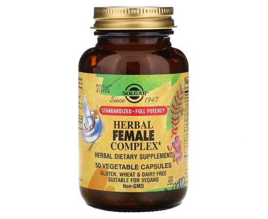 Вітамінно-мінеральний комплекс Solgar Трав'яний Комплекс для Жінок, Herbal Female Complex, 50 веге (SOL-04163)